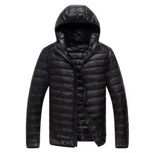 Puffer Jacket 플러스 사이즈 남성 초경량 Packable 후드 다운 재킷 Puffer 다운 코트 2021 봄 가을 새로운 남성 라이트 코트