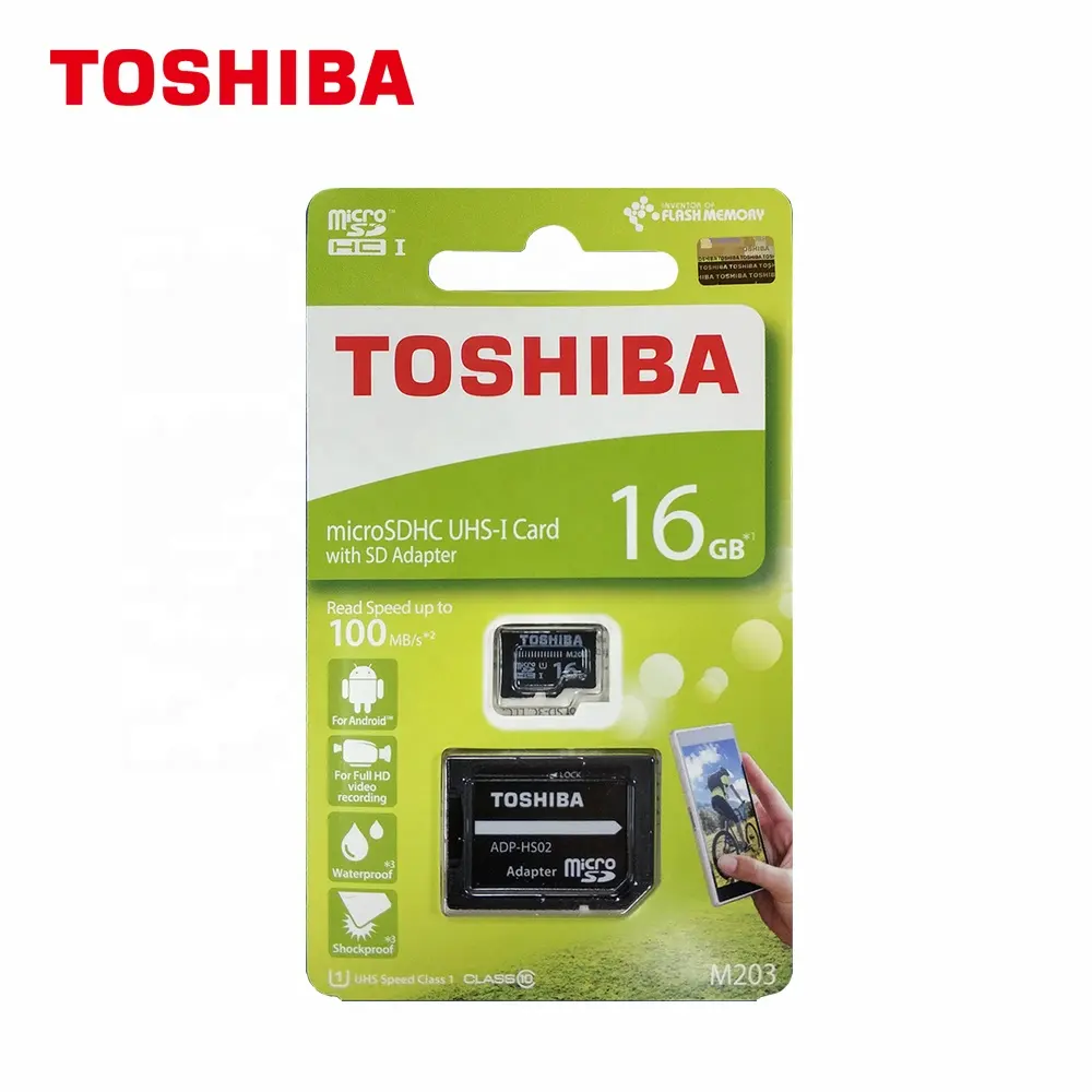TOSHIBA micro SD card M203 16GB UHS1 CL10 memory card with adapter