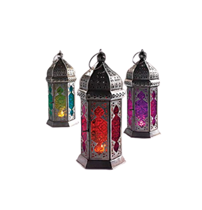 <b>Set</b> <b>Of</b> Two Different Sizes Hanging Lantern In Iron And <b>Glass</b> Hanging Lantern For Wedding Event Decoration Use - Product Image 5