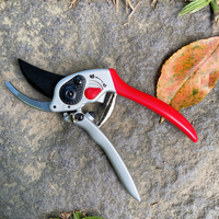 Sécateur de jardin à couteaux croisés à cliquet, forgé, avec poignée antidérapante en PVC, lames en acier SK-5, revêtement antiadhésif PTFE, verrouillable