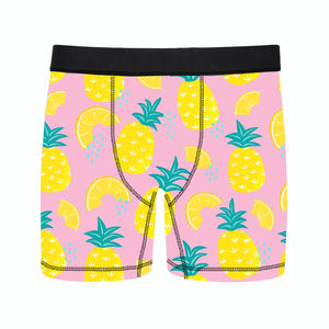 กางเกงในบ็อกเซอร์พิมพ์ลายสับปะรดสำหรับผู้ชายกางเกงขาสั้นผ้าโพลีเอสเตอร์ถักระบายอากาศปรับแต่งได้ - Product Image 1