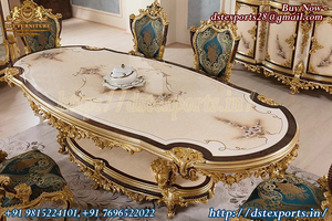 Juego de Comedor Moderno Europeo de Madera de Teca con Tallado de Lujo, Diseño Real Indio, Muebles Duraderos para Decoración del Hogar - Product Image 2