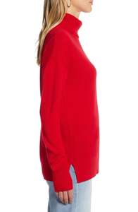 Vente en gros Pull tricoté en pur cachemire à col en V pour femmes Tops souples Pulls décontractés à col roulé à manches longues pour l'hiver - Product Image 4