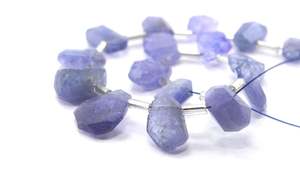 Gema Natural de tanzanita de la mejor calidad, cuentas de pepitas facetadas, fabricación de joyas, 17 piezas - Product Image 4