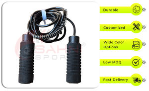 Corde à sauter en PVC à grande vitesse Smart Fitness avec poignée en mousse à roulement à billes et poignée en plastique Échantillon gratuit inclus - Product Image 2