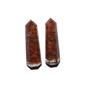 Orgonita de cornalina roja, Obelisco, Ágata estilo Feng Shui tallada en mascota, adorno de piedras preciosas grabado - Product Image 1