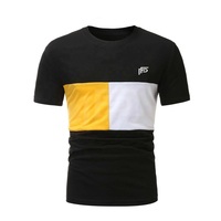 T-shirt à manches courtes en coton/polyester tricoté avec logo personnalisé, col rond, coupe classique pour homme, respirant et à séchage rapide, unisexe, fabriqué au Pakistan