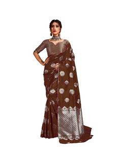 Saris Fiesta Desgaste Boda Seda India Banarasi Seda Sari Saris Ropa de bajo precio - Product Image 1