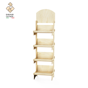 Espositore in legno della migliore qualità EUROSUD CATALDI Made in Italy betulla altezza 170 cm per negozi e supermercati - Product Image 2