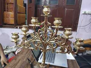 Candelabro de latón de 12 pulgadas para iglesia, suministros de Iglesia, Brassworld, India - Product Image 6