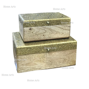 ชุดกล่องเครื่องสำอางและเครื่องประดับ2ขนาดแตกต่างกันกล่องเก็บเครื่องประดับไม้ดีไซน์สวย - Product Image 3