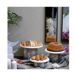 Wood MOP and Acrylic Cake Dessert Stand Trending Design Round Shape Chocolate Stand for Wedding Party Use - Product Image 5