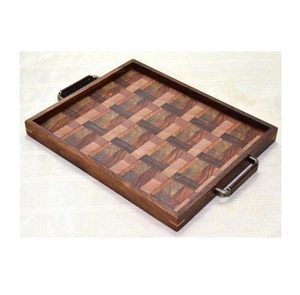 Plateau en bois artisanal 100% écologique, plateau en bois naturel, poignée en bois, service à café, usage domestique, plat décoratif unique, lave-vaisselle - Product Image 2