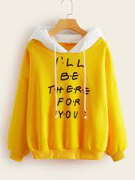 Sweat à capuche pour femmes, pull ample et décontracté, manches avec lettres imprimées - Product Image 3