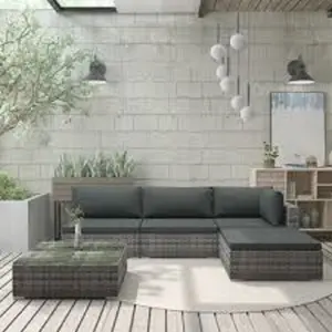 L字型籐ガーデンソファセット籐屋外用籐パティオ家具