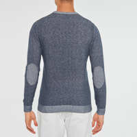Pull pour homme de conception italienne, Gitex Srl, col rond, manches longues, motif uni, fil naturel, 100% coton, pull teint en fil, multicolore