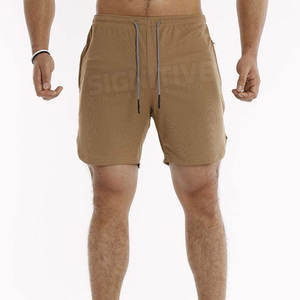 Pantalones Cortos Deportivos para Hombre de la Mejor Calidad, Cintura Elástica, Estilo Informal para Gimnasio, de Lona, Algodón Liso Teñido, con Logotipo, para Invierno - Product Image 4