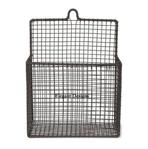 Cesta de lujo de diseño montada en la pared con recubrimiento en polvo negro único Ecológico Hierro Metal Elegante Última venta al por mayor para hoteles - Product Image 4