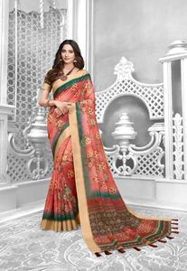 Banarasi Soie Jacquard Saree avec Chemisier Femmes Porter Dames Fête Festival Usage Quotidien Doux Coton Soie Sari En Gros Bas Prix Vêtements - Product Image 5