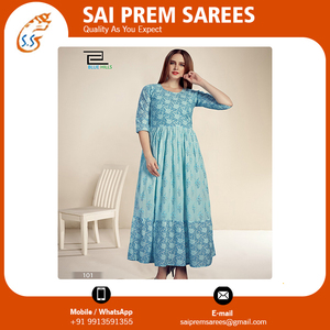 Bulk ผู้ส่งออกผ้าฝ้าย100% ยาว Anarkali สำหรับเทศกาล - Product Image 6