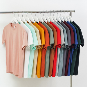 ไหล่ปล่อยผ้าฝ้ายคุณภาพสูง150สีพิมพ์โลโก้ธรรมดาขนาดใหญ่ผู้ชายผู้หญิงเสื้อยืด Unisex ราคาต่ำสุด - Product Image 1