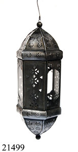 Lanterne suspendue de conception marocaine bougeoir en métal fait à la main avec verre ajusté rouge pour la décoration de vitrine de table à la maison boîte emballée - Product Image 3