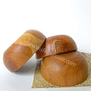 Design personnalisé bol en bois de teck vintage écologique 5.7 pouces de diamètre, assiette à dessert en bois pour les fêtes - Product Image 3