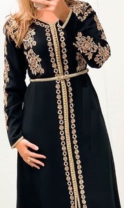 Caftán para fiesta y boda, vestido impresionante con adornos elegantes, cuentas de cristal, trabajo de piedra, último y impresionante, 2021 - Product Image 2