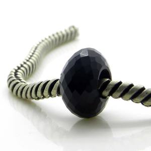 ลูกปัดกลมเหลี่ยมเพชรพลอยขนาด14x8x5.5มม. ลูกปัดหินรูใหญ่ - Product Image 4