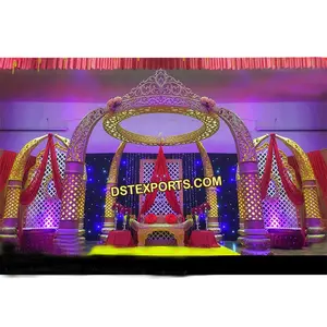Srilankan婚礼大象Tusk Mandap Malaysia Maharaja婚礼大象皇冠Mandap豪华婚礼大象柱子Mandap