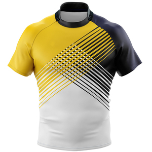Camiseta de rugby personalizada, ropa deportiva transpirable con estampado de rayas de manga corta, conjunto de uniforme sublimado de tamaño adulto - Product Image 4