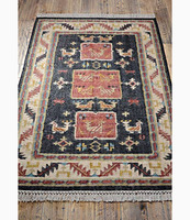 Tapis Kilim en Jute et Laine de Qualité Supérieure, Tissé à la Main, Aspect Vintage Antique, Écologique et Durable, Idéal pour la Décoration du Salon