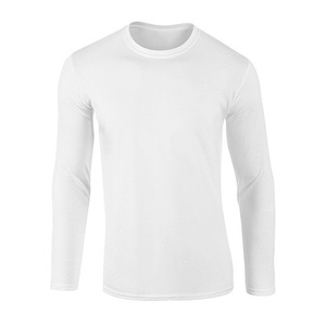 เสื้อยืดคอกลมแขนยาวผ้าฝ้ายแท้ 100% สีขาวสำหรับผู้ชาย ลายเรียบ ผ้าฝ้ายเนื้อหนา พิมพ์ลายจากบังกลาเทศ ราคาขายส่ง - Product Image 5