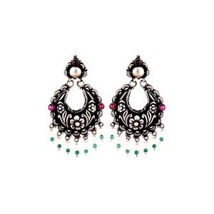 Pendientes de plata de ley 92,5 con diseño de flores para mujer, aretes de lujo, color verde, para fiesta de aniversario de boda, NSJ-889/46126 - Product Image 1