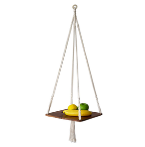 Mejor calidad Macrame madera flotante estante colgante de la India - Product Image 1