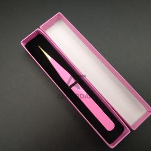 แหนบต่อขนตาปลอมปลายตรงปลายแหลมสีชมพูปลายแหลมทำจากสเตนเลสสตีลใช้อย่างยั่งยืน - Product Image 6