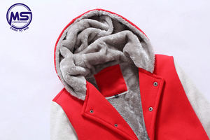 OEM personalizado alta moda con capucha chaqueta del equipo universitario toalla bordado parches chaquetas de béisbol - Product Image 5