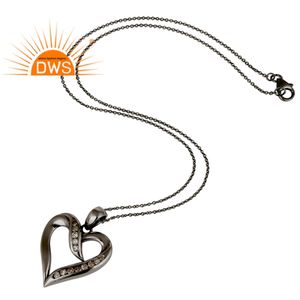 Ensemble de diamants en argent sterling en forme de coeur Collier à pendentif cadeau pour filles Bijoux pour femmes Cadeau pour elle - Product Image 4