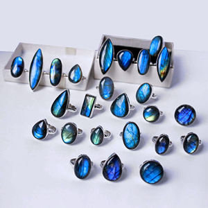 Anillo de cabujón Labador de tamaño libre de Plata de Ley 925, joyería de uñas de Nariz de labradorita azul con piedras preciosas naturales, joyería de piedras preciosas - Product Image 2