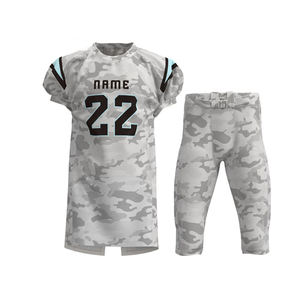 Uniforme de football américain brodé en sergé sur mesure respirant grande taille à manches courtes pour adultes et jeunes - Product Image 1