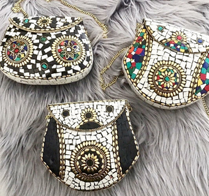 Bolso de mano con diamantes de imitación para mujer, bolso de mano con purpurina para fiesta de graduación a bajo precio de LUXURY CRAFTS - Product Image 3