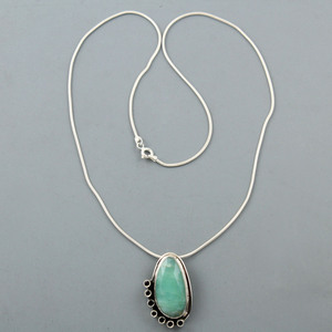 Bijoux classiques en argent sterling 925 chrysoprase et pierre précieuse en onyx noir collier fantaisie à la mode distributeur de bijoux fins - Product Image 2