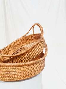 ถาดเสิร์ฟหวายทำจากวัสดุธรรมชาติที่สมบูรณ์แบบสำหรับการตกแต่งห้องครัวในบ้านและอุปกรณ์ของหวาน - Product Image 2