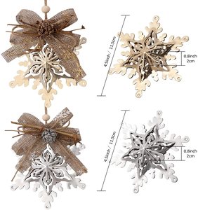 เครื่องประดับเกล็ดหิมะสำหรับวันคริสต์มาส,เกล็ดหิมะโลหะประดับแบบแขวนสำหรับตกแต่งต้นคริสต์มาสซานต้าปาร์ตี้กลางแจ้ง - Product Image 1