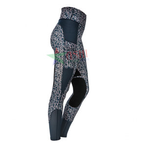 Leggings de montar rellenos de silicona para deportes ecuestres de mujer con logotipo personalizado OEM pantalones de montar a caballo ajustados por sublimación al por mayor - Product Image 4