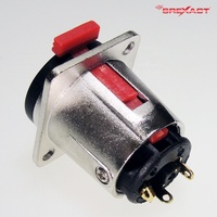 Conector Profesional SREXACT SJ246D de 6.35mm, Jack Hembra Estéreo para Audio, Video y Teléfono, Carcasa de Aleación de Zinc Niquelada, Dorado