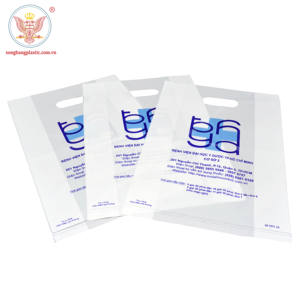 Sac de gousset découpé en plastique PE LDPE blanc de haute qualité avec logo personnalisé pour les achats de vêtements et les expositions dans les supermarchés - Product Image 1