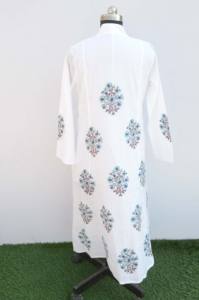 Nouvel arrivage de robe d'été longue en coton pour femmes décontracté Kurti Hand Block Print Plus Size Anti-Static Natural Waistline ODM Supply - Product Image 6