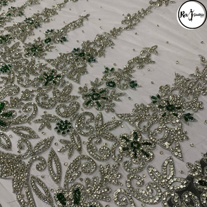 Gran oferta de tela bordada de encaje con cuentas pesadas para mujer para vestidos de novia de Rajgadhia Exports - Product Image 3