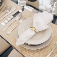 KSN — bagues rondes et brillantes de serviette en or, ensemble de 8 bagues artisanales décoratives, porte-serviette